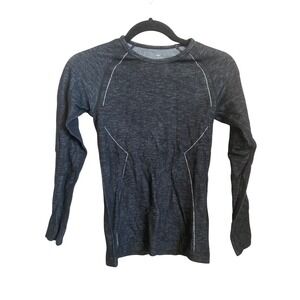 Knix Womens Merino Wool Blend Long Sleeve Base Layer Top Gray Small